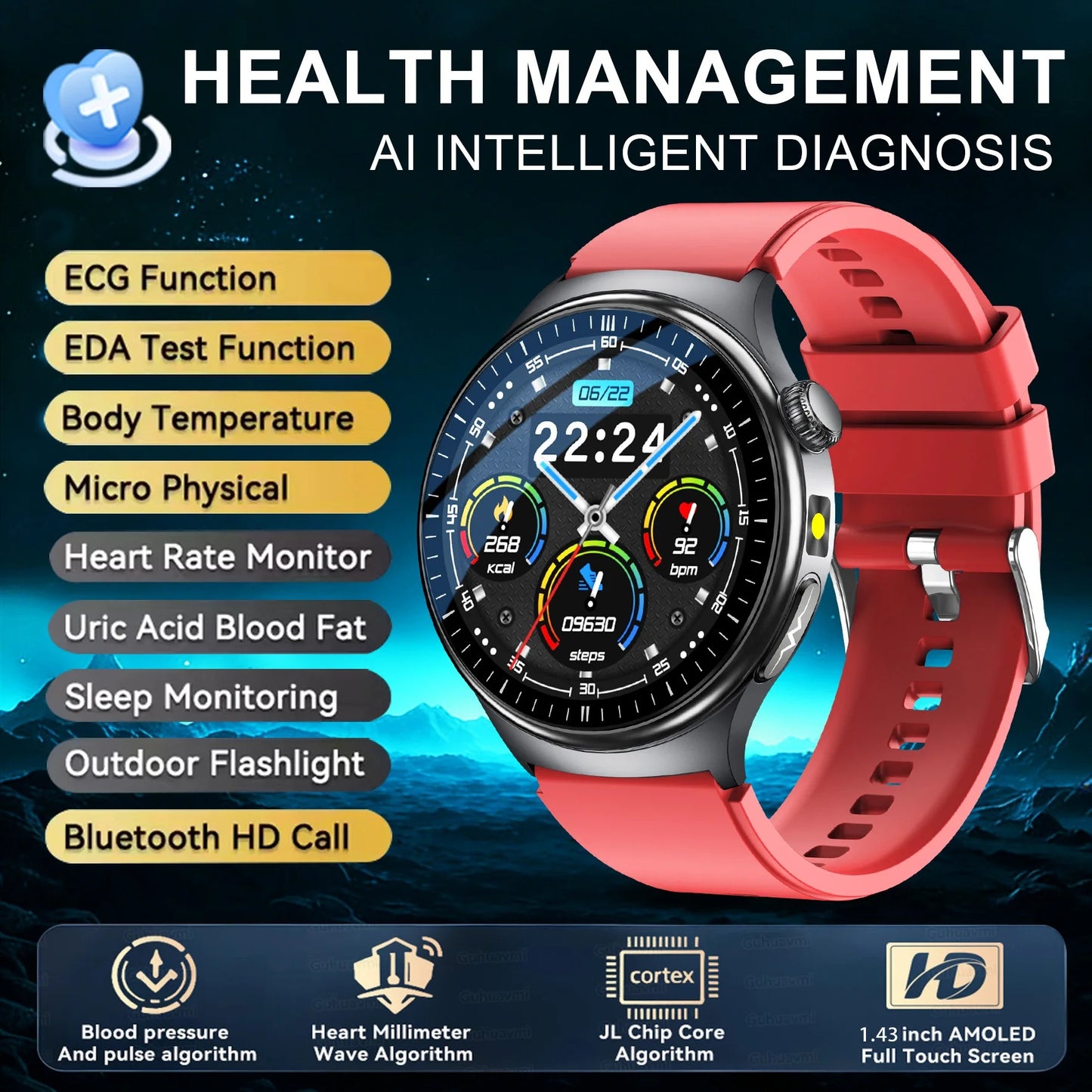 Smartwatch Vital Pro Max – ECG, Presión y Composición Corporal